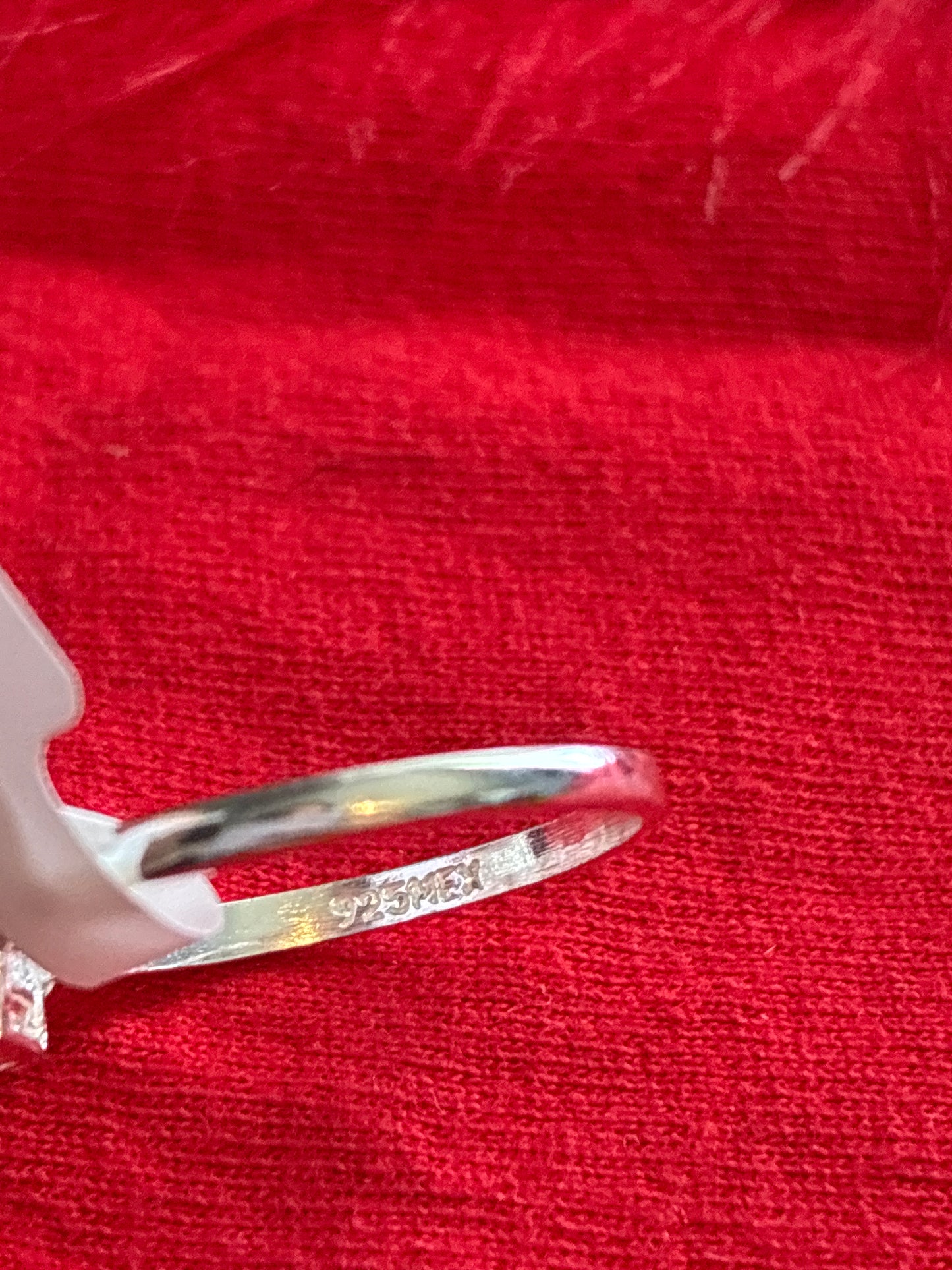 Princess-cut sterling silver 925mex ring