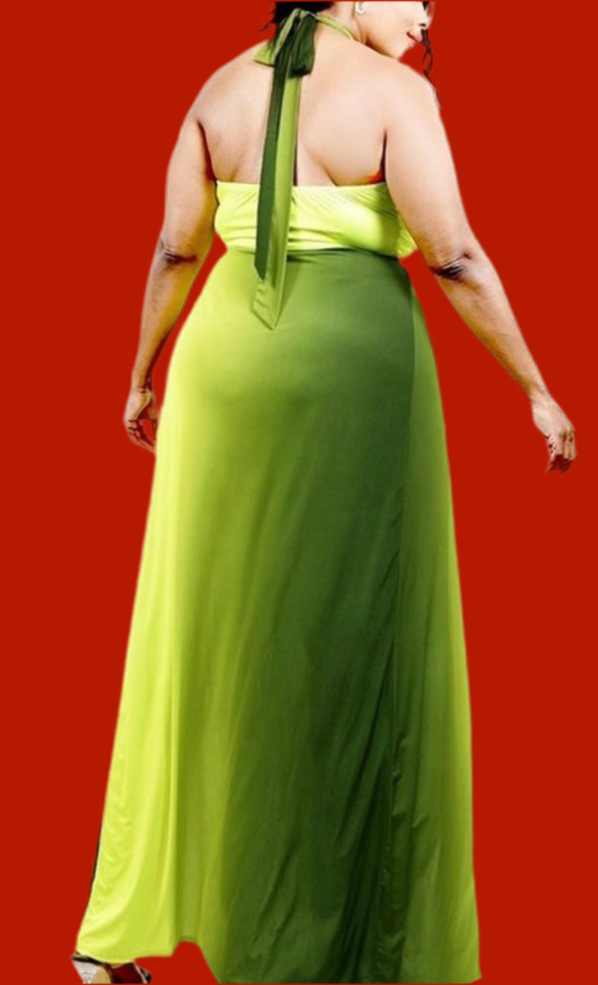 Cutout halter necktie dress