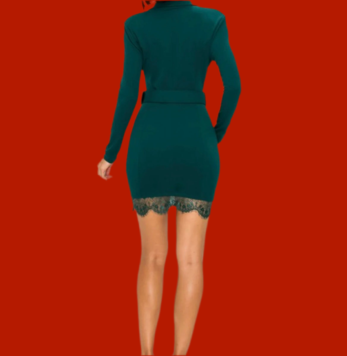 Green long sleeve dress