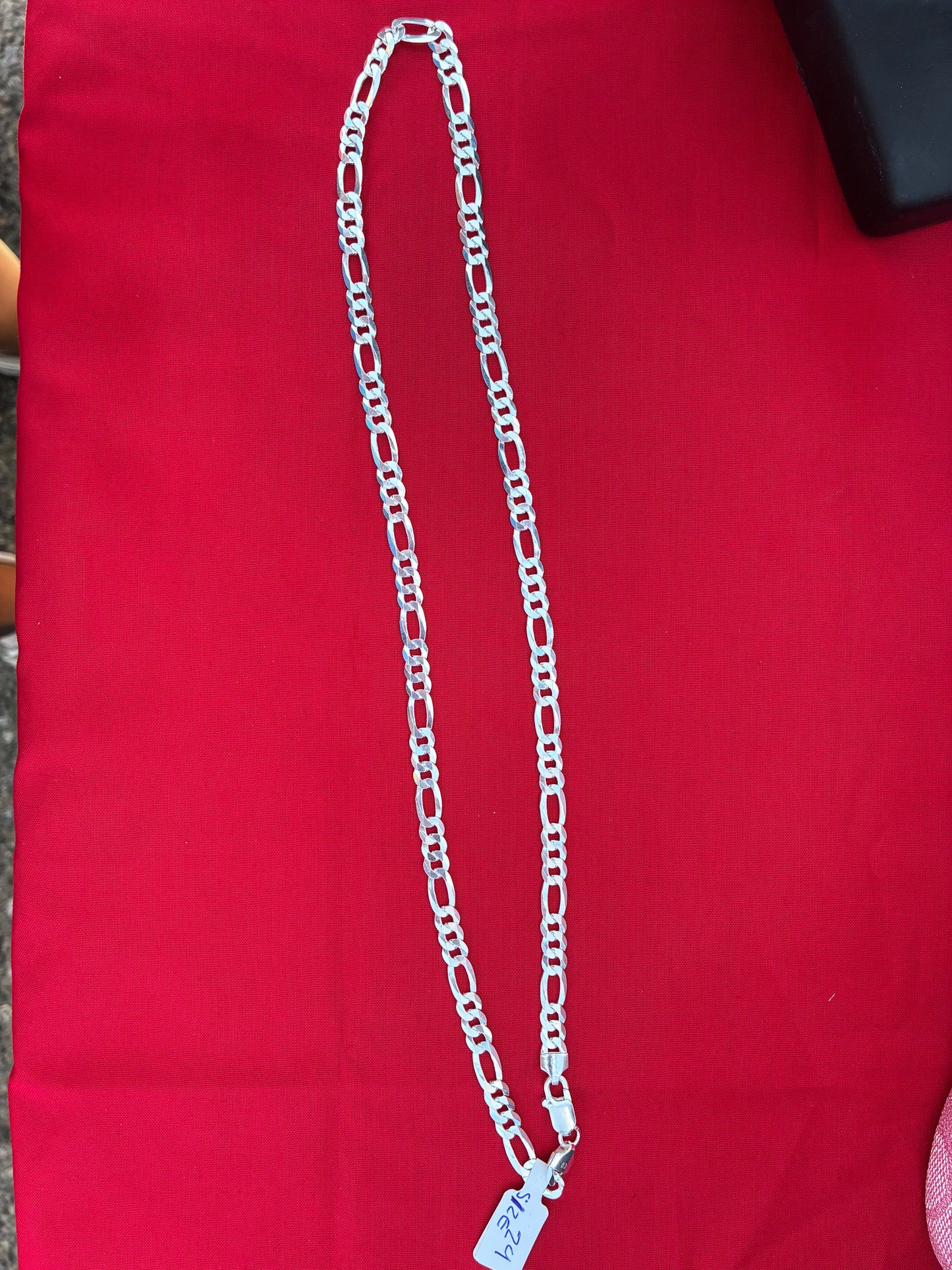 Men’s Sterling silver 24in figaro chain