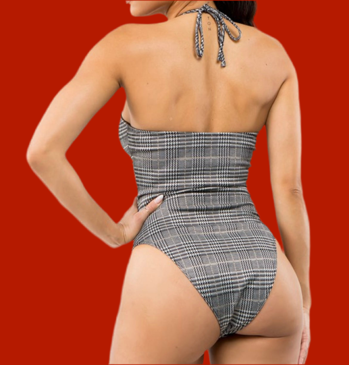 Plaid Printed Bodysuit