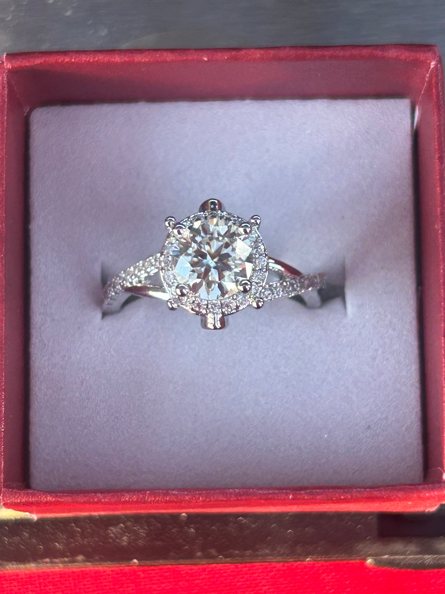 Moissanite Sterling silver ring