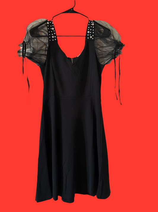 Black Uprichard puff sleeve dress
