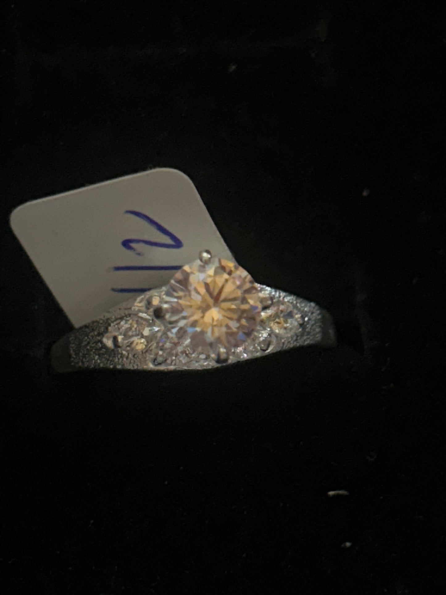 Solitary Stone Sterling Silver Ring