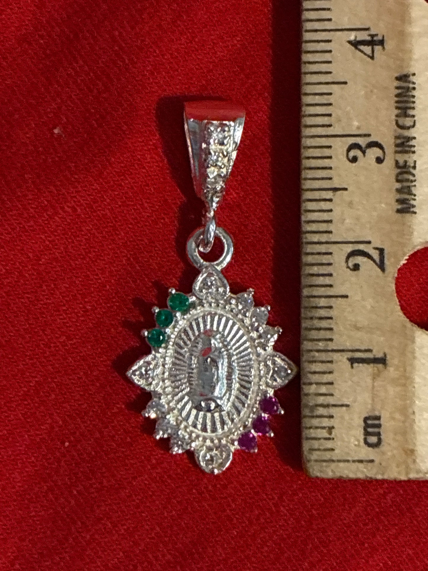 Sterling silver 925Mex Virgin Mary pendant