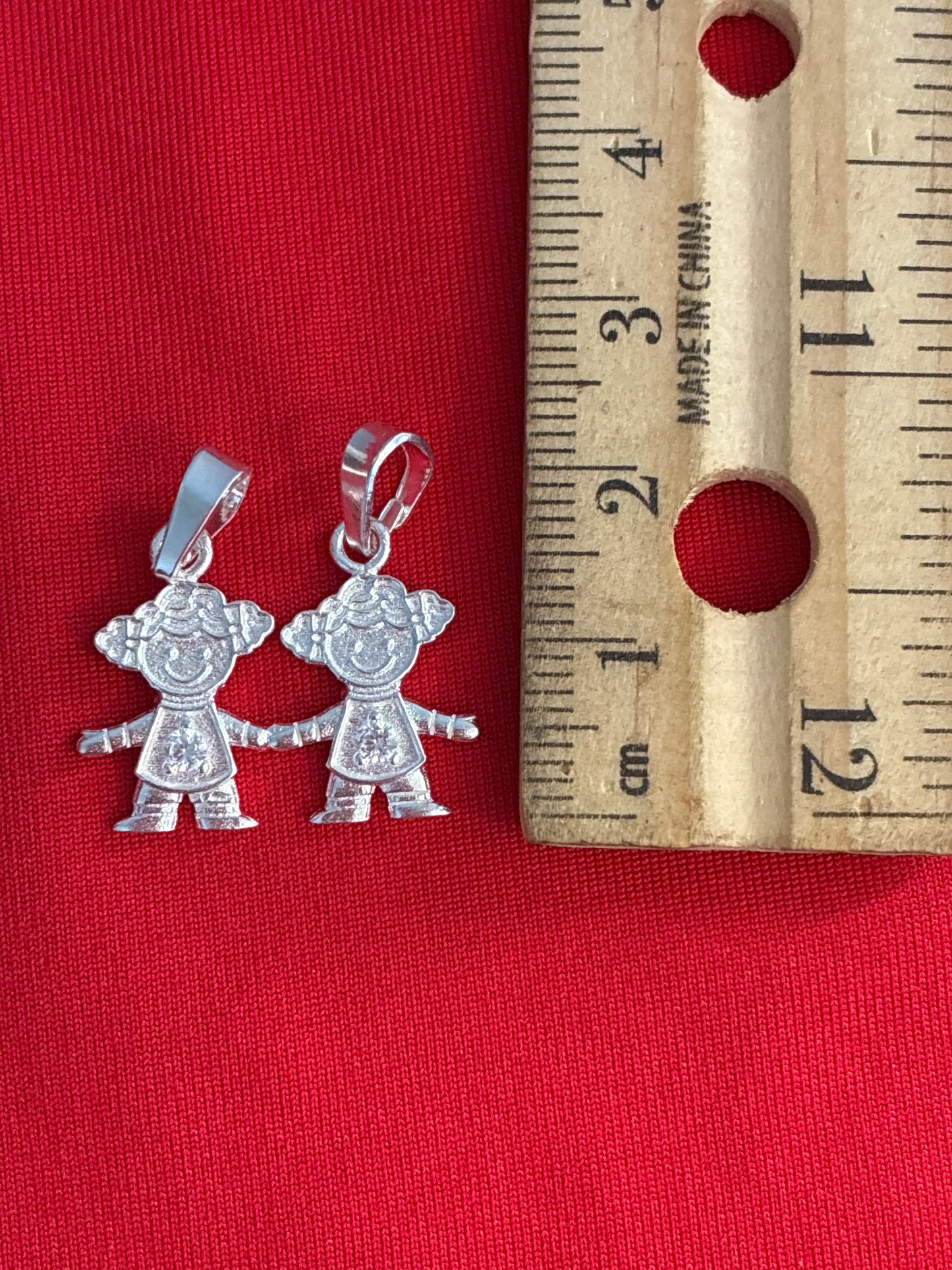 Two girls Sterling Silver 925 pendant