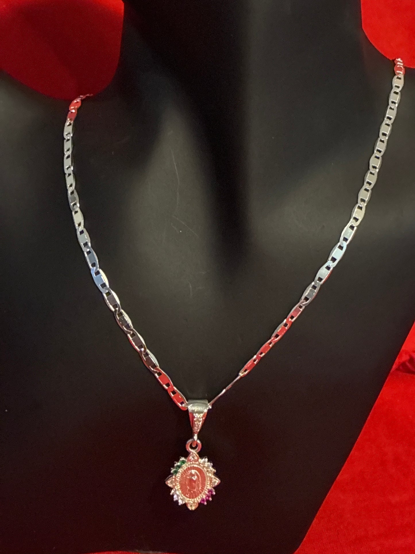 Sterling silver 925Mex Virgin Mary pendant