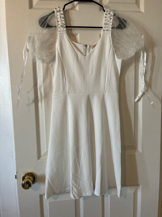Uprichard puff sleeve white dress