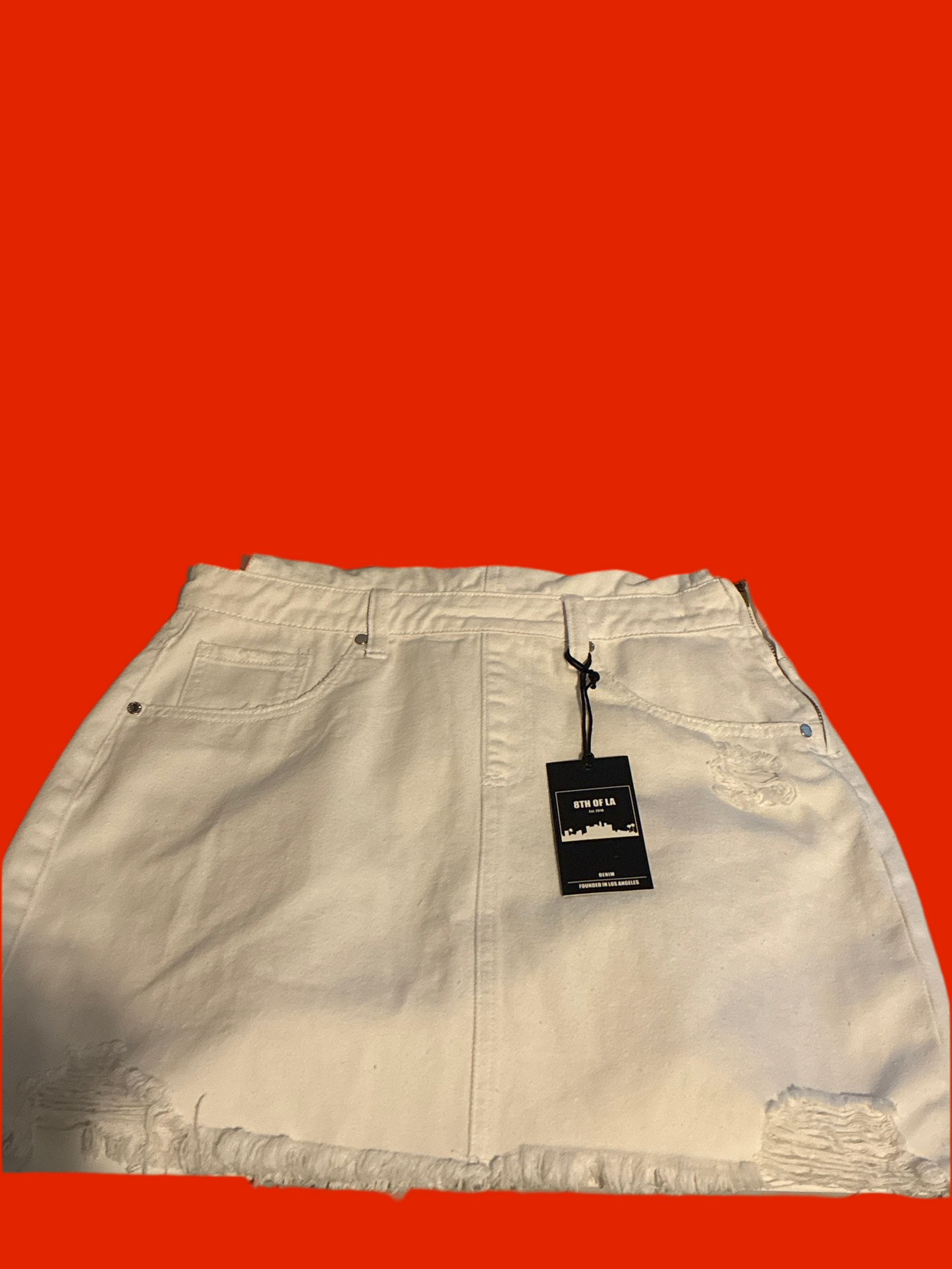 8th Of LA Denim White Overall Dress