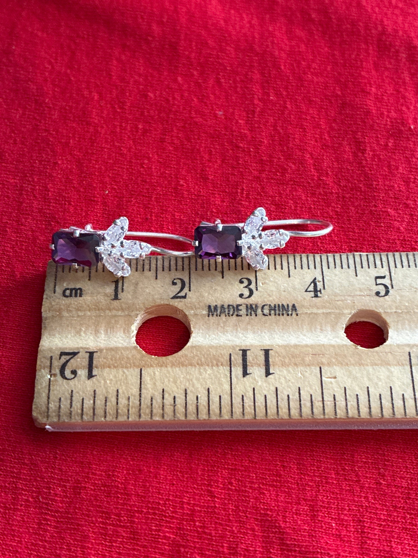 Purple stone earrings