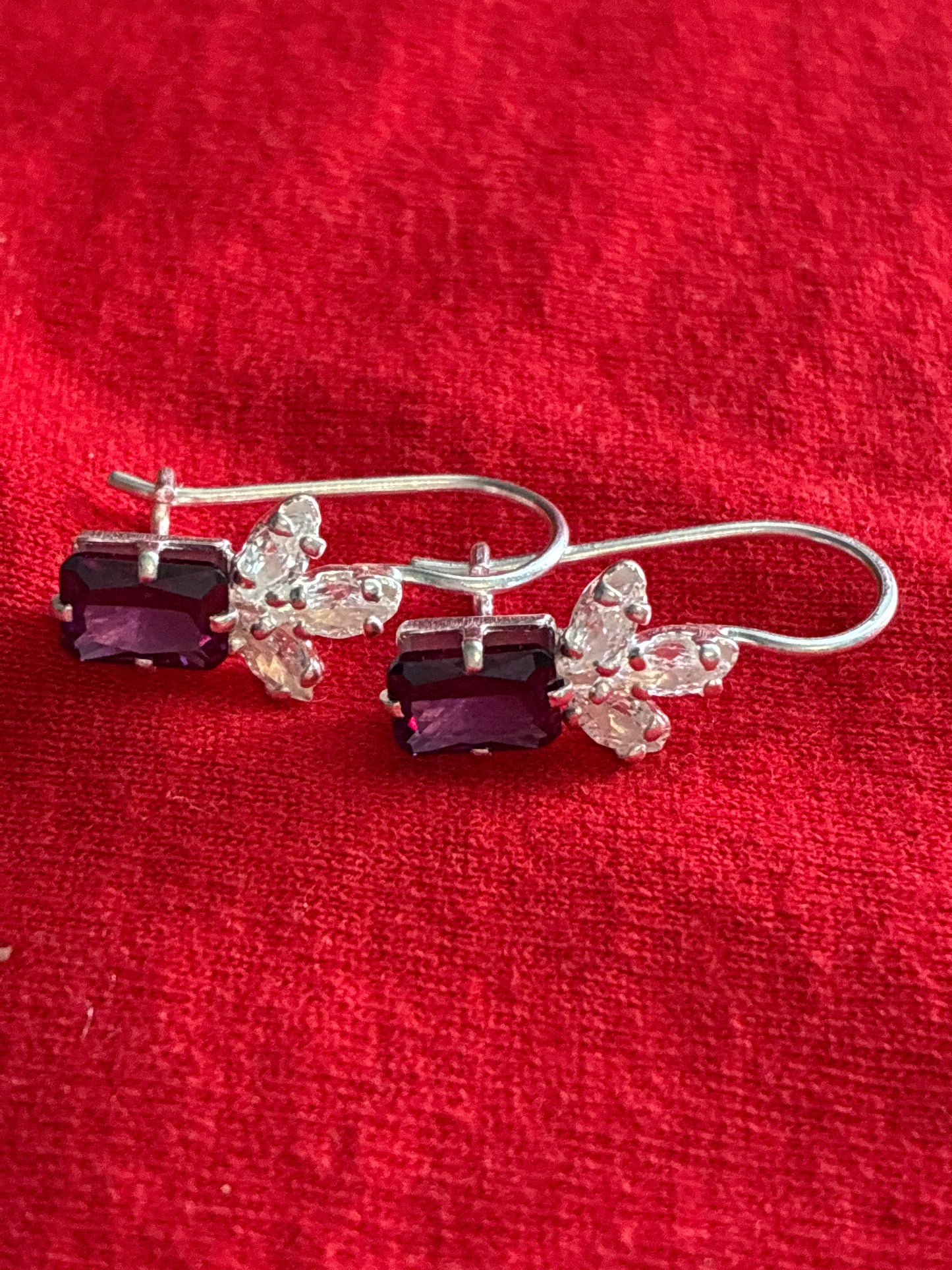 Purple stone earrings