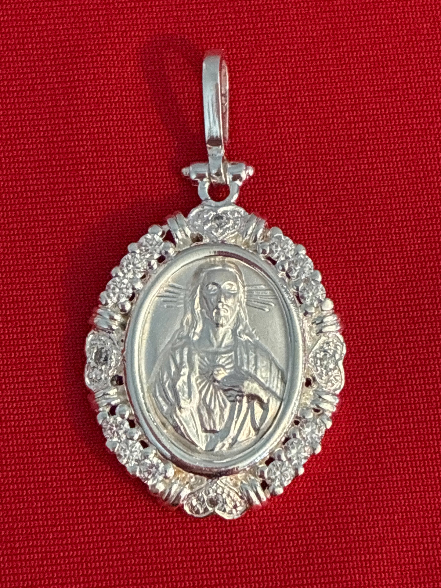 Sterling Silver 925 Sacred Heart Of Jesus Pendant