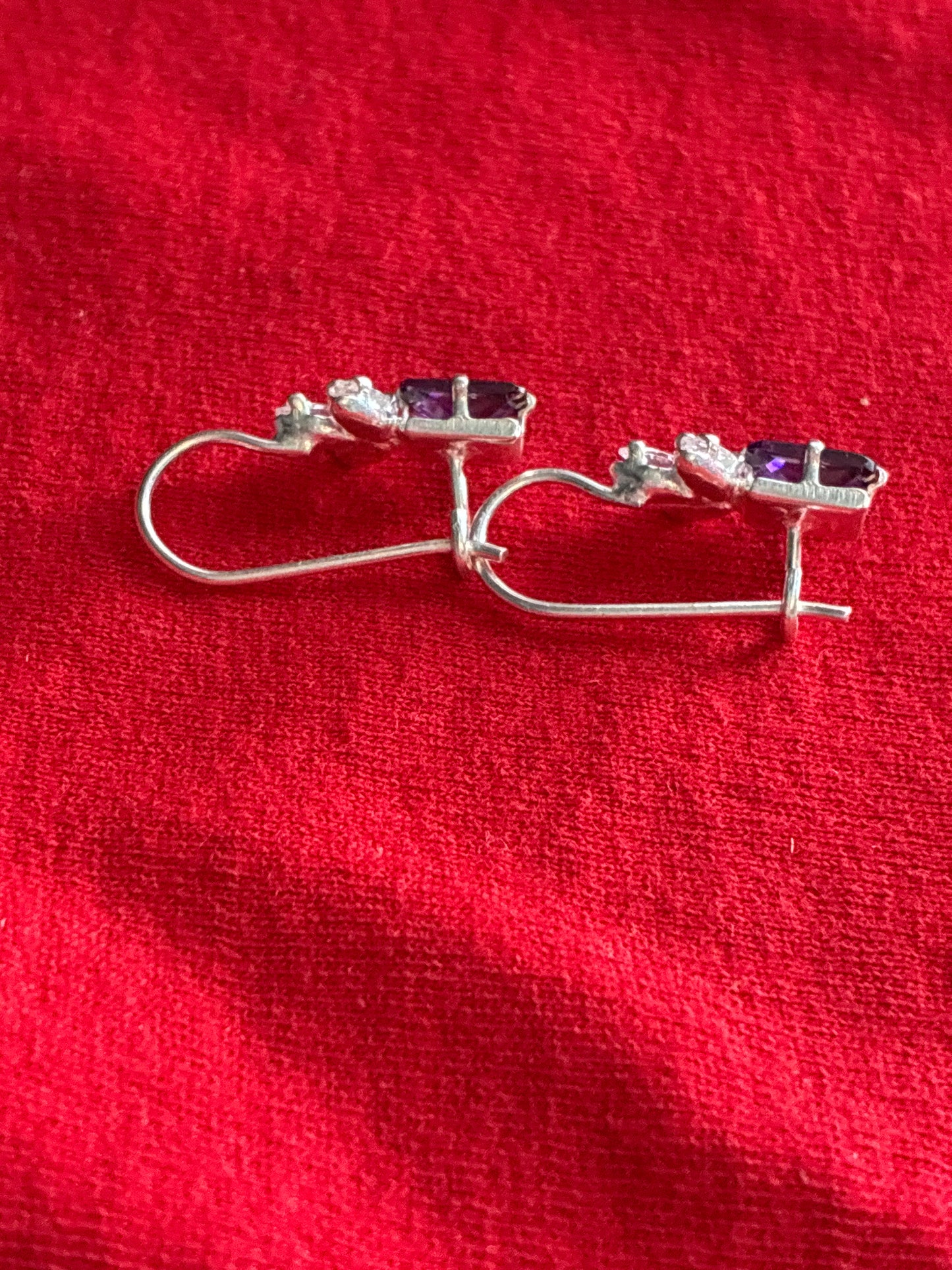 Purple stone earrings