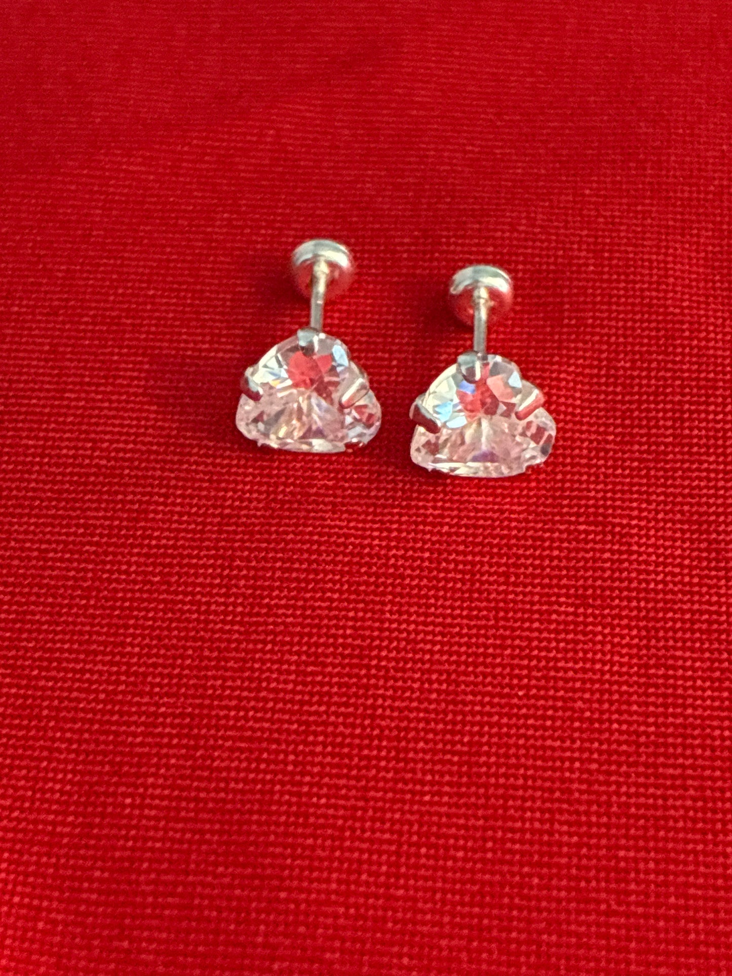 heart shaped zirconia stud earrings