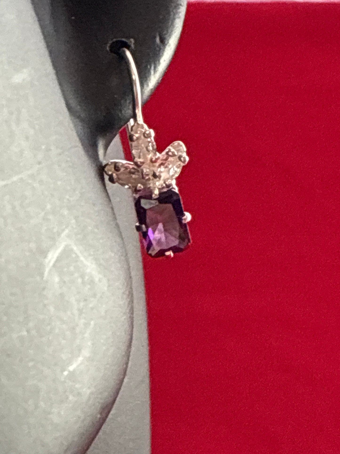 Purple stone earrings