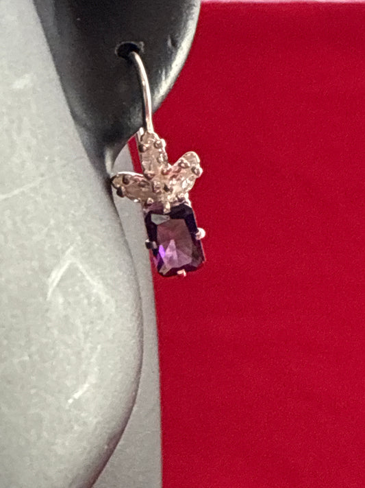 Purple stone earrings