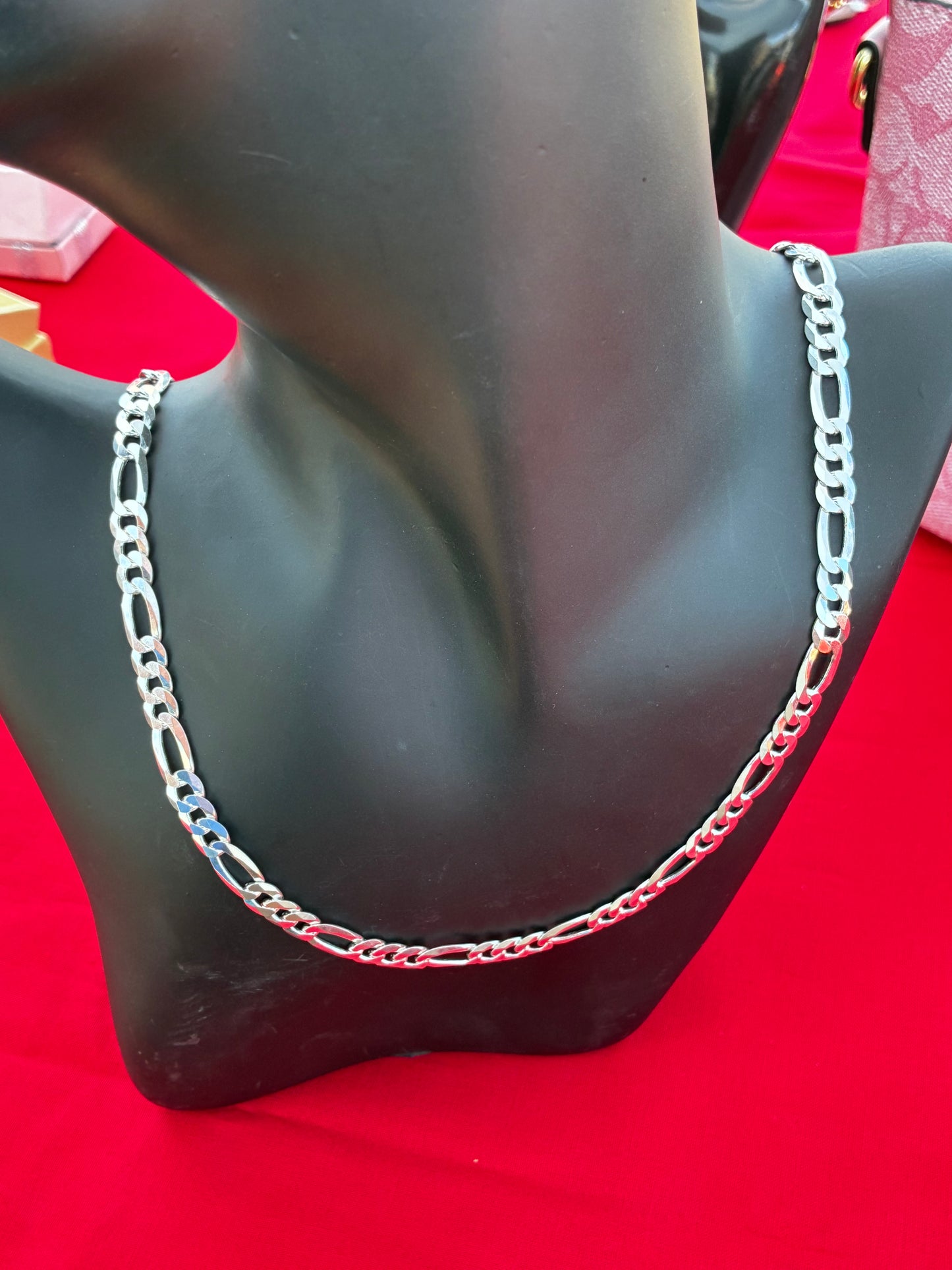 Men’s Sterling silver 24in figaro chain