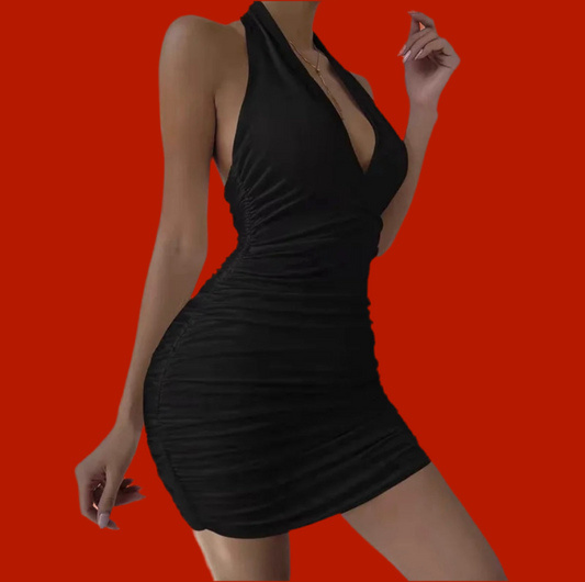Black V Neck Dress