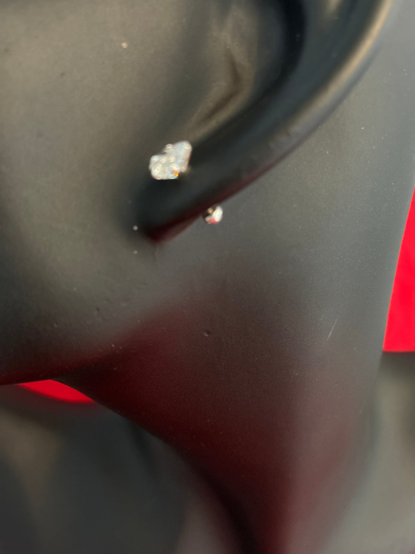 heart shaped zirconia stud earrings