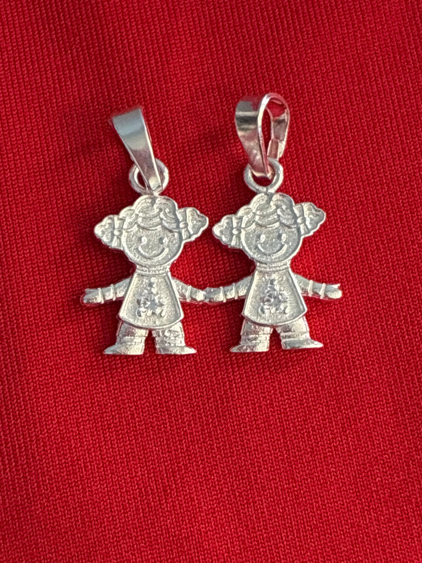 Two girls Sterling Silver 925 pendant