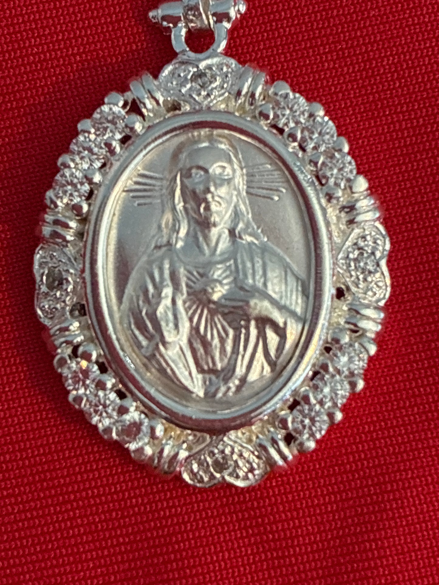 Sterling Silver 925 Sacred Heart Of Jesus Pendant