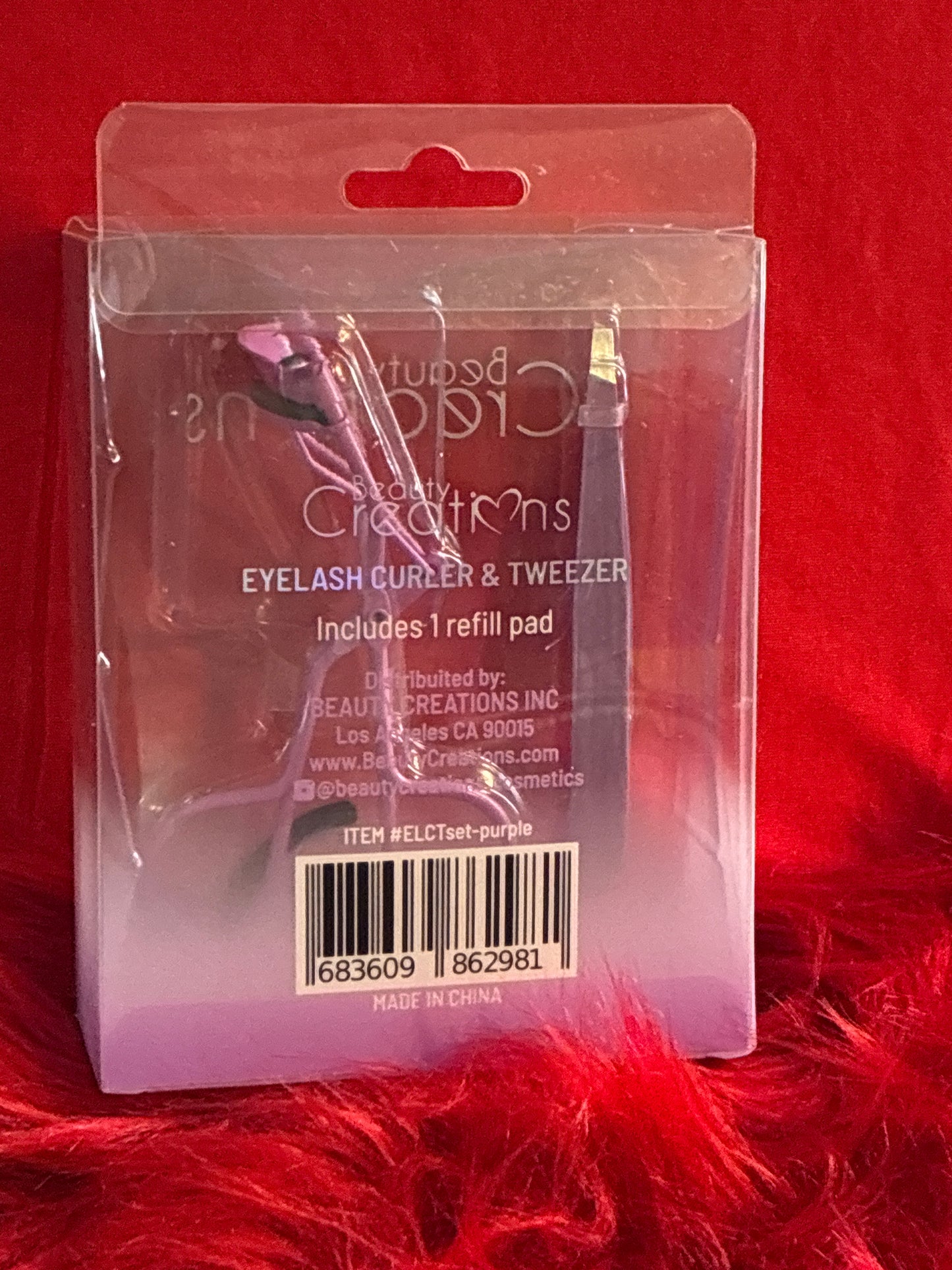 Beauty creations eyelash curler & tweezer