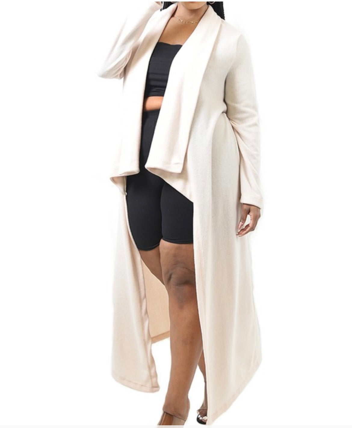 draped shawl-collar cardigan