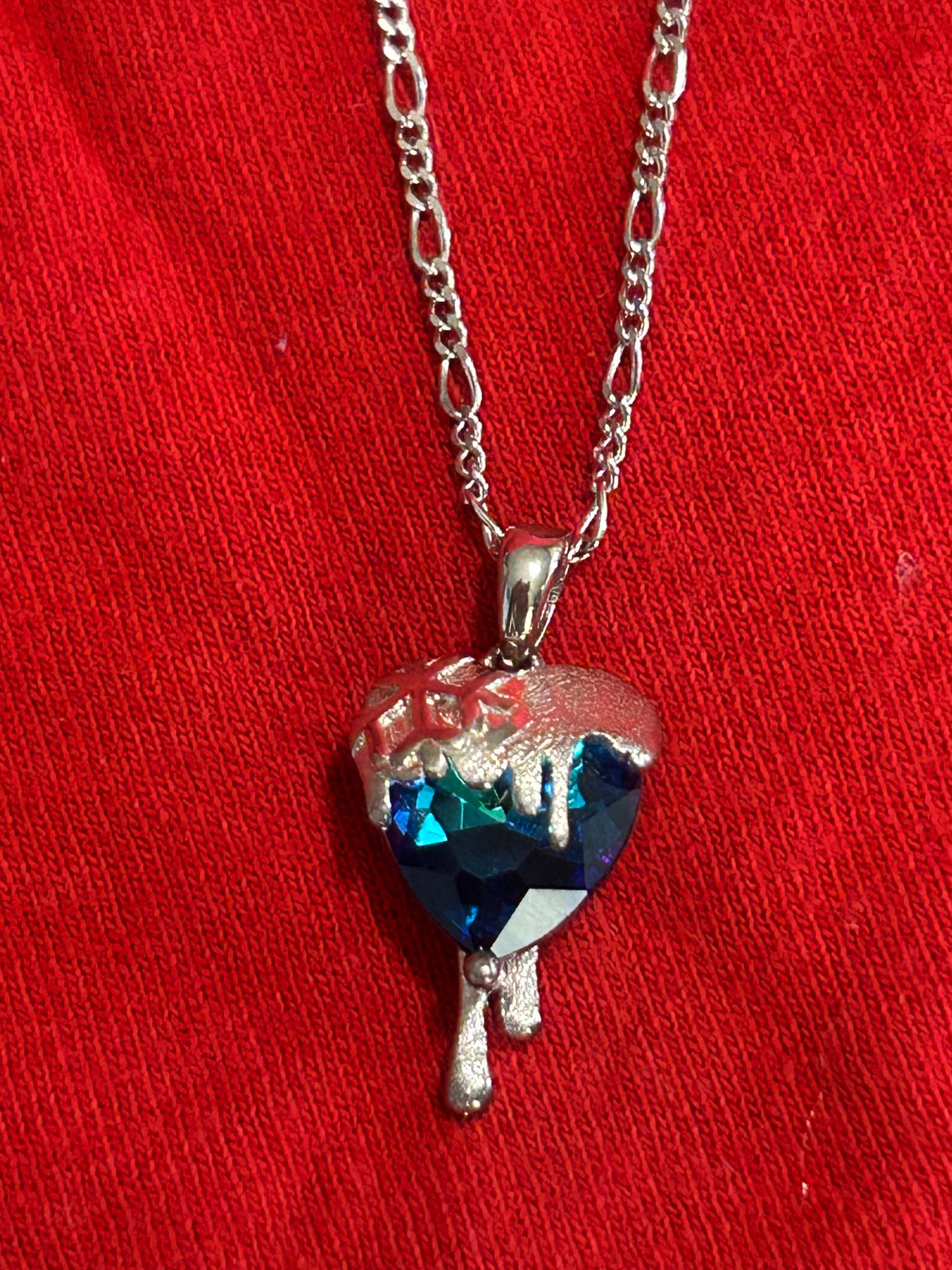 Sterling silver necklace with heart snowflake
