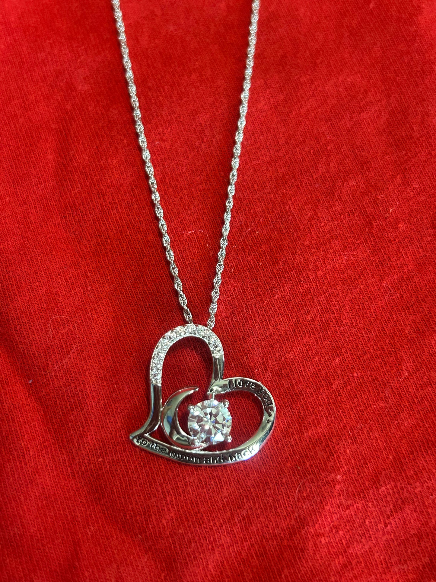 Sterling silver heart pendant with necklace