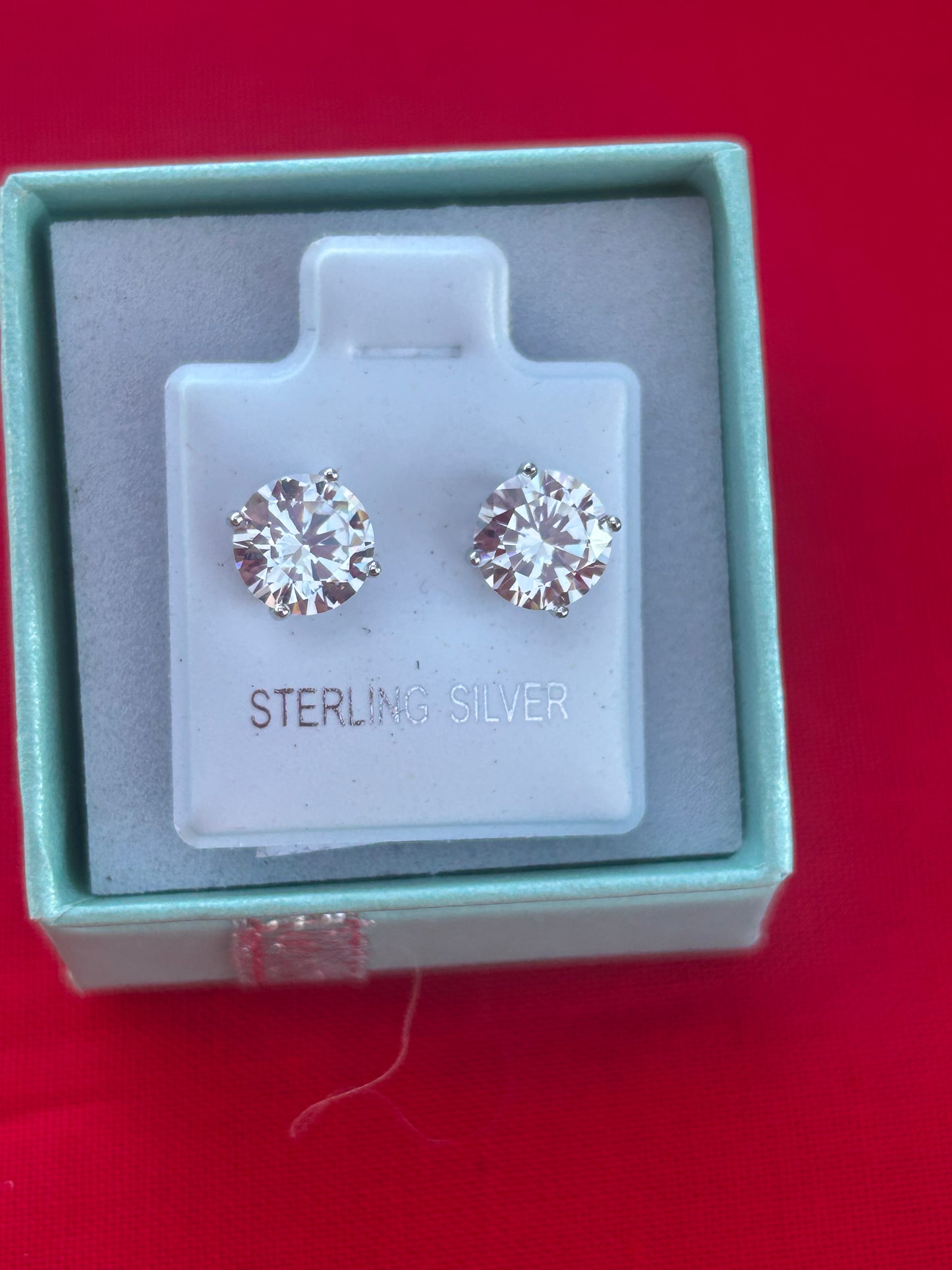 Round Cubic Zirconia Sterling Silver earrings