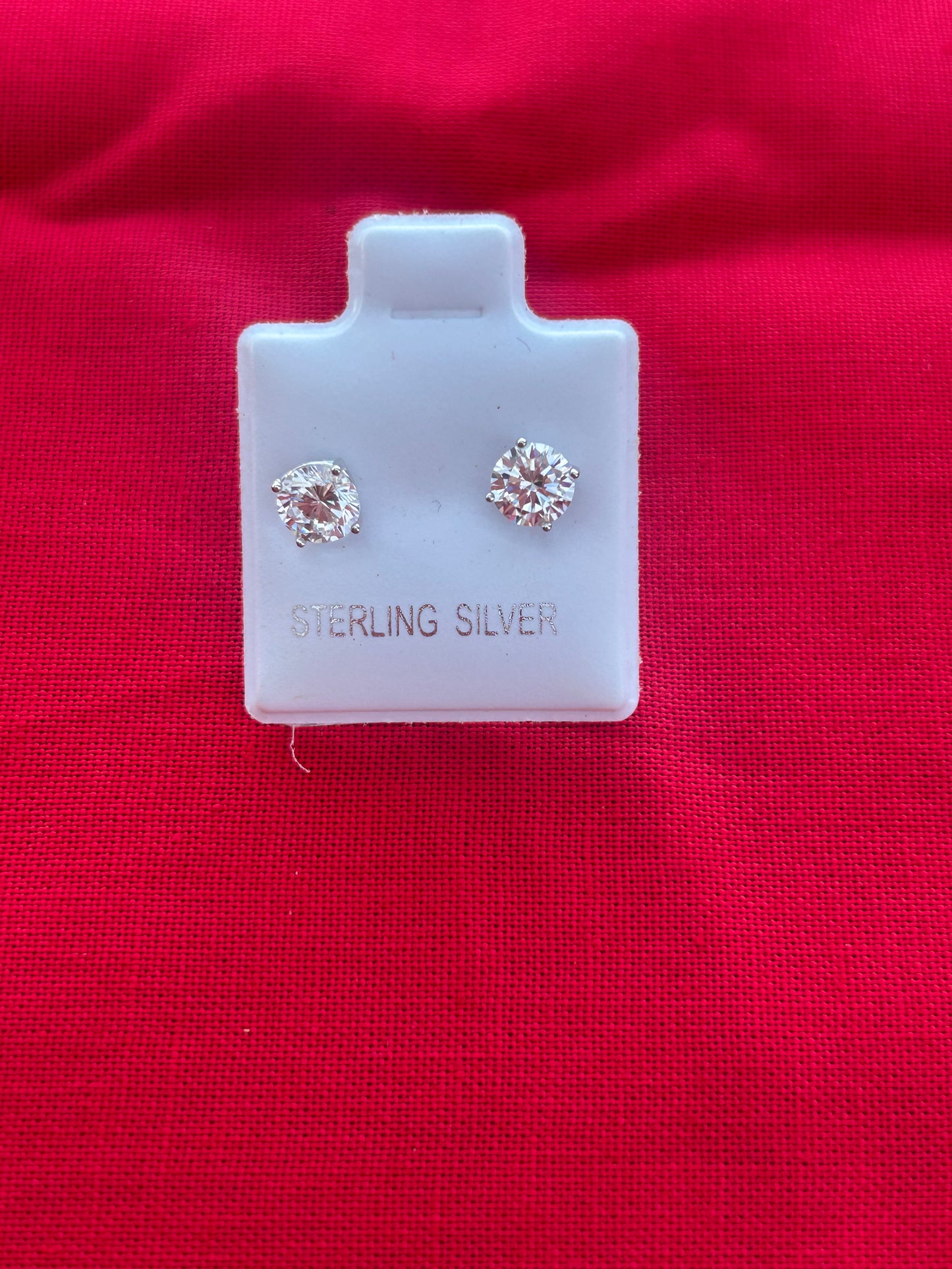 Round Cubic Zirconia Sterling Silver earrings
