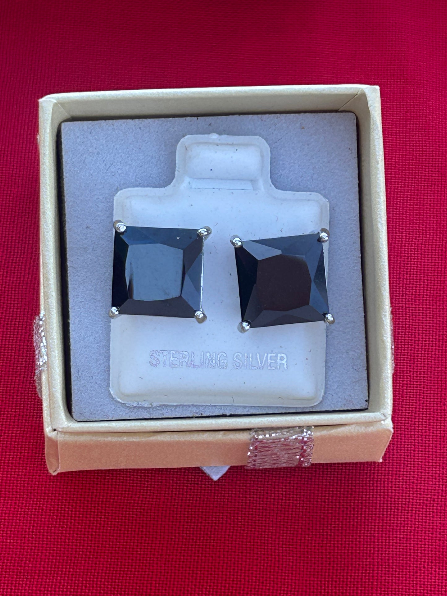 Black Cubic Zirconia Sterling Silver earrings