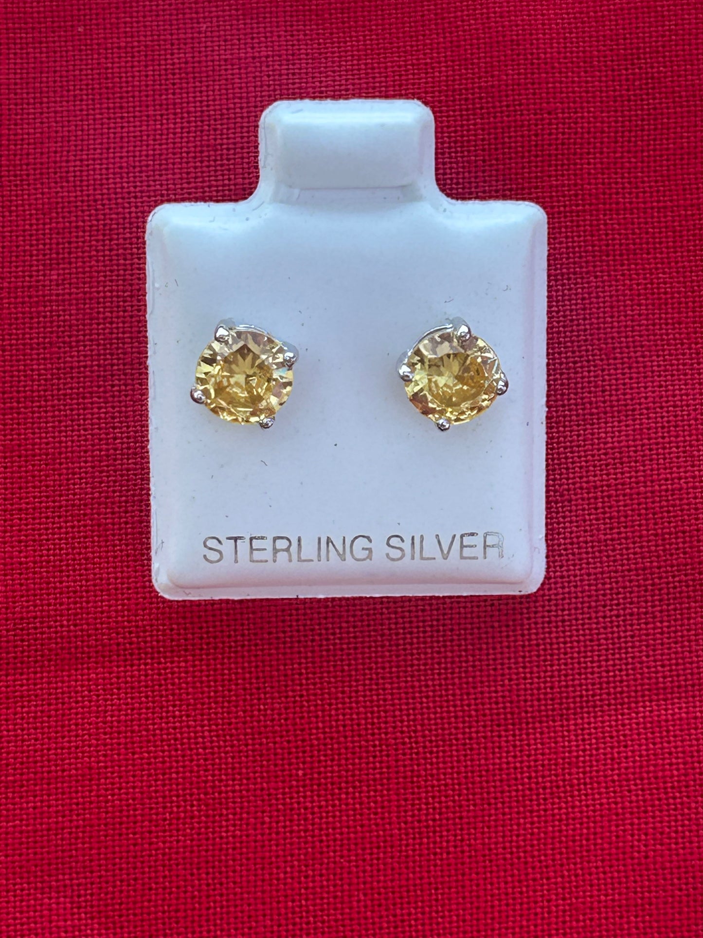 Yellow Cubic Zirconia Sterling Silver earrings