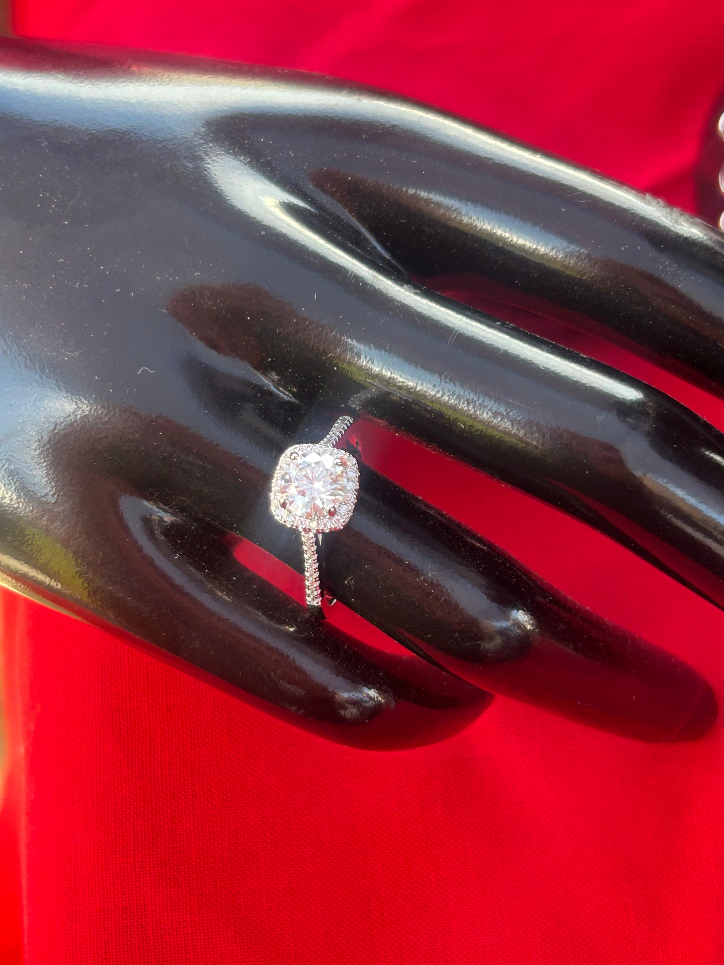 Moissanite Sterling silver ring